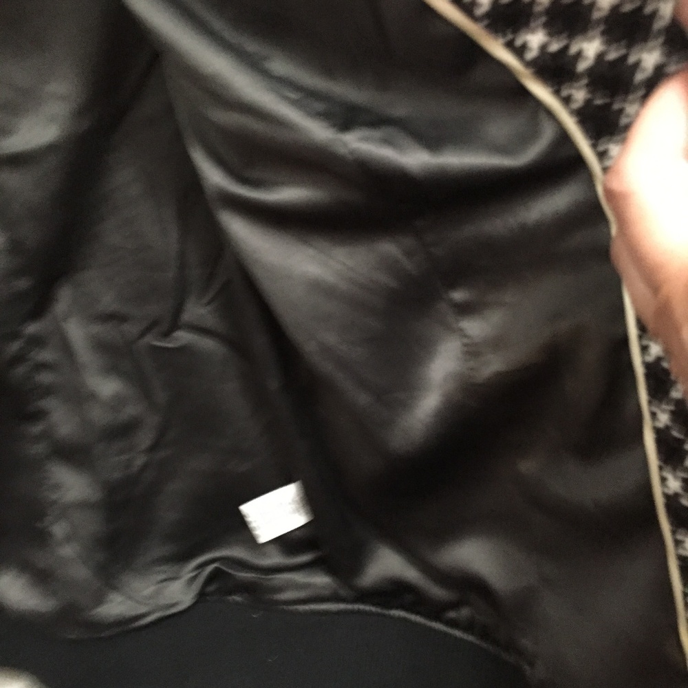 Houndstooth Printed Bomber Jacket - image 8